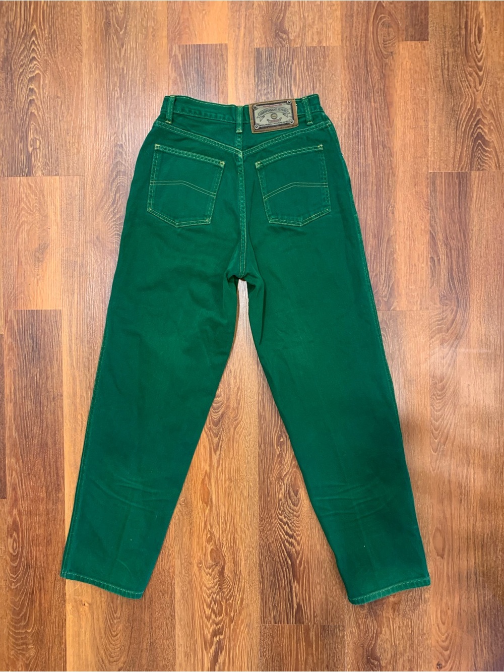 VTG Green Armani Jeans Women’s Size 8 Retro 1980s 1990s Made in USA 100% Cotton - Picture 2 of 14